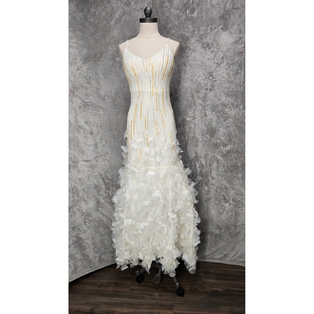 Cicci Women XS Silk Beaded Mermaid Fairy‎ Dress Hoco Gown Wedding Gala Ethereal